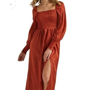 NWT Peasant Dress XXL Square Neck Smocked Bodice Puff Long Sleeves BOHO Prairie